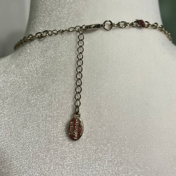 Vintage Simple Addiction Blue Beaded Gold Tone Statement Necklace - Picture 2 of 3